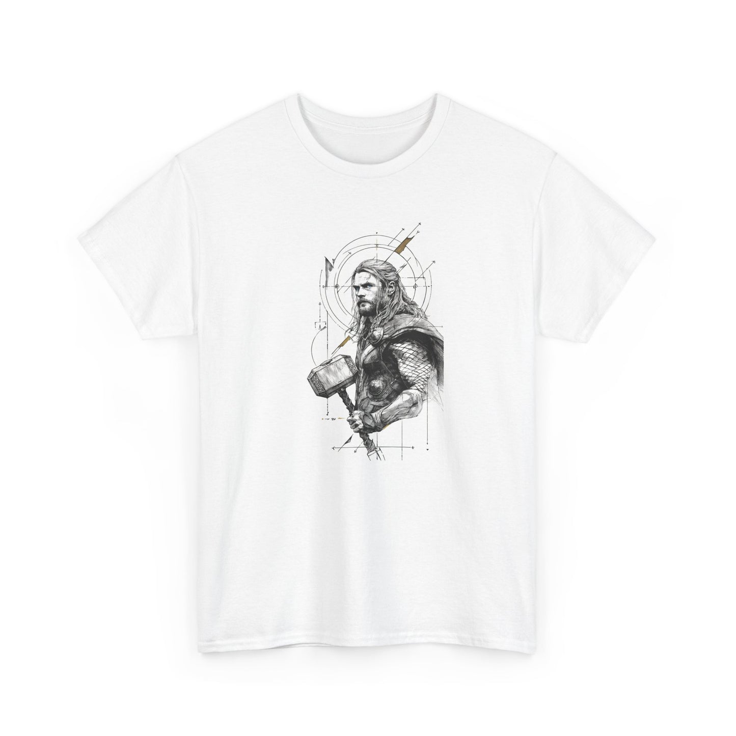 Viking Thor Sketch T‑Shirt – Norse Hammer Warrior Graphic Tee