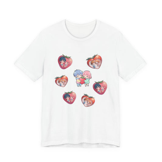 Strawberry Hearts Kawaii Couple Tee