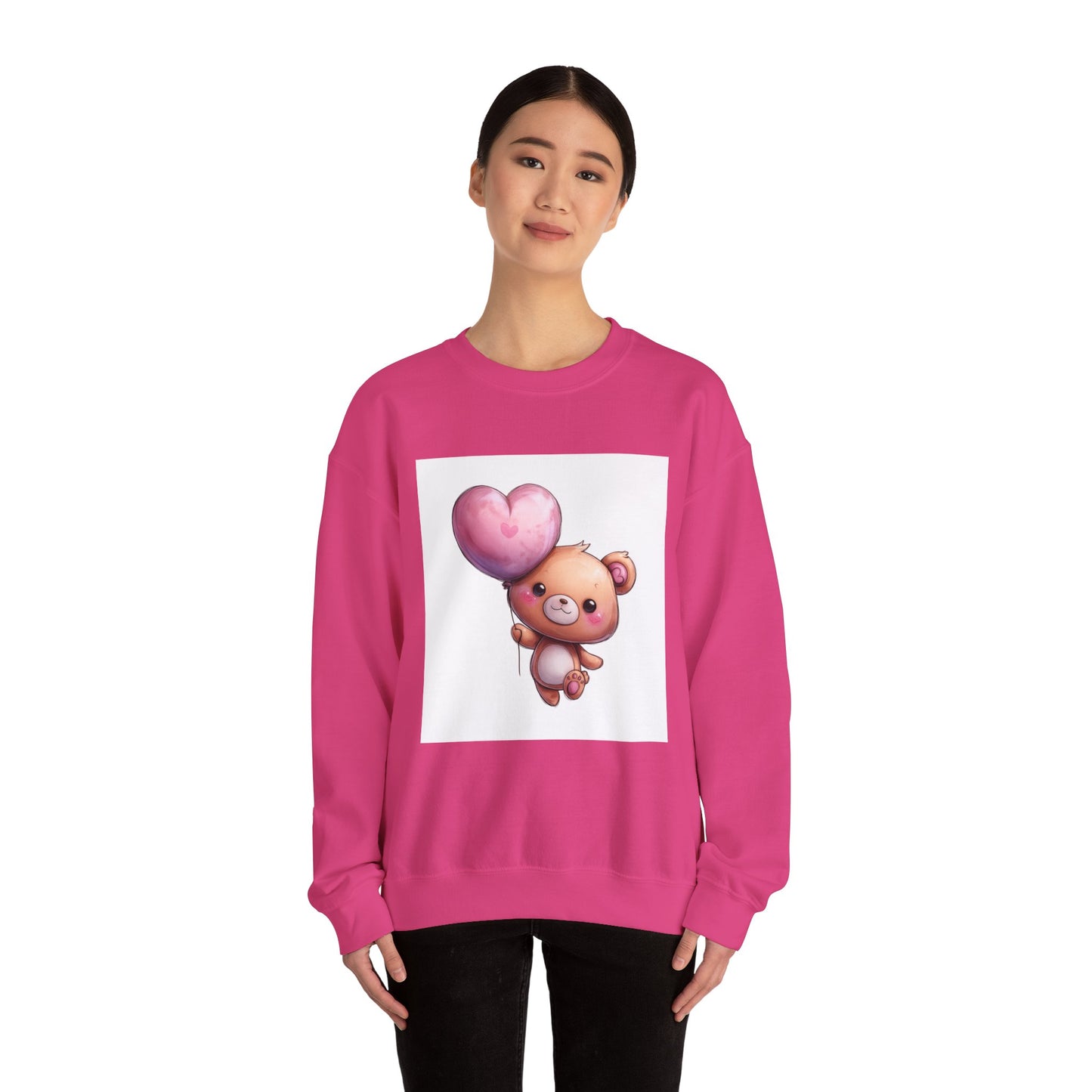 Cute Bear with Heart Balloon Sweatshirt