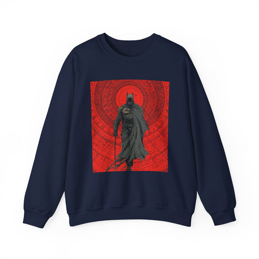 Batman Graphic Crewneck Sweatshirt — Dark Hero Red Mandala Design