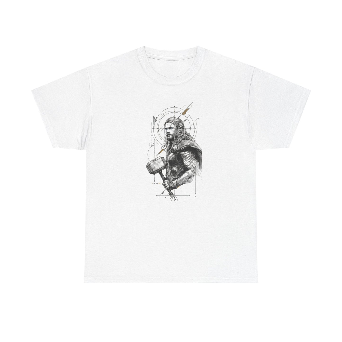 Viking Thor Sketch T‑Shirt – Norse Hammer Warrior Graphic Tee