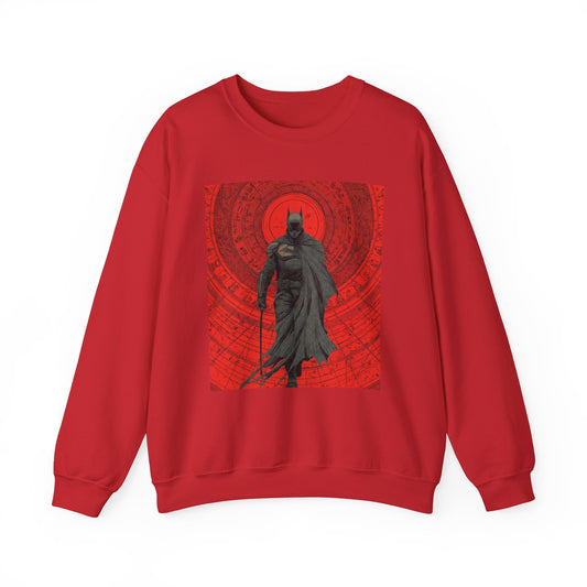 Batman Graphic Crewneck Sweatshirt — Dark Hero Red Mandala Design