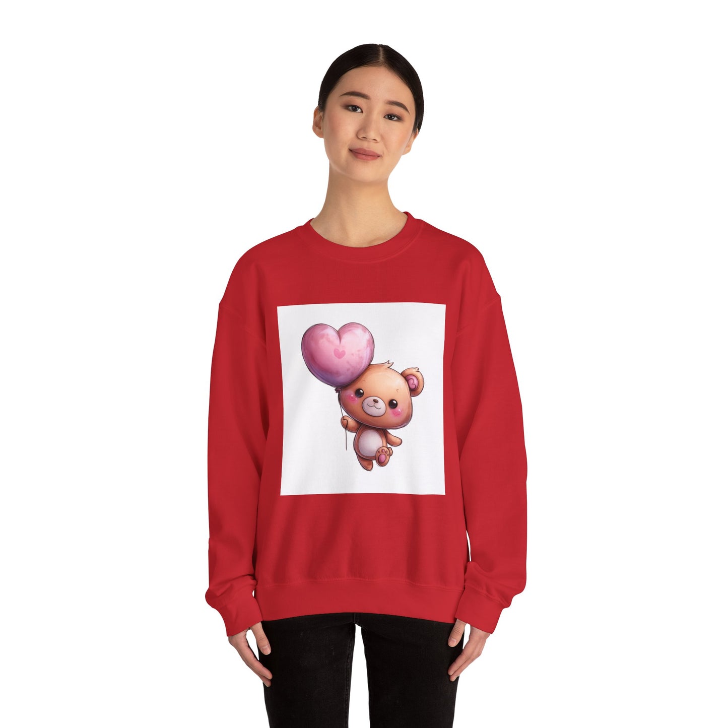 Cute Bear with Heart Balloon Sweatshirt